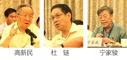 在中国智慧城市发展与评估指标体系建设专家研讨会上，中国互联网协会副理事长高新民、中国信息协会副会长杜链、国家信息中心电子政务专家委员会主任宁家骏发言