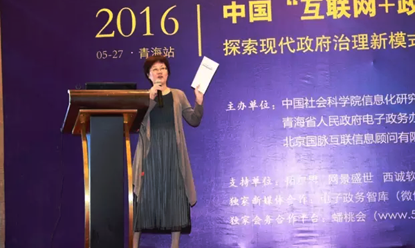 在2016中国（青海）“互联网+政务”创新趋势研讨会上，球王会体育官方网站互联总经理、首席规划师郑爱军以《“互联网+政务服务”发展思考》为题发表演讲